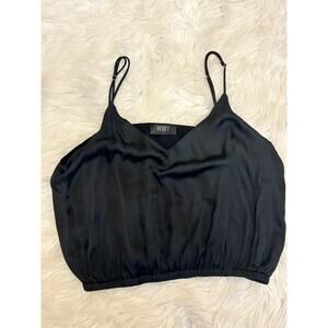 RESET Black Satin Cami Crop Top | Adjustable Straps | Size L
